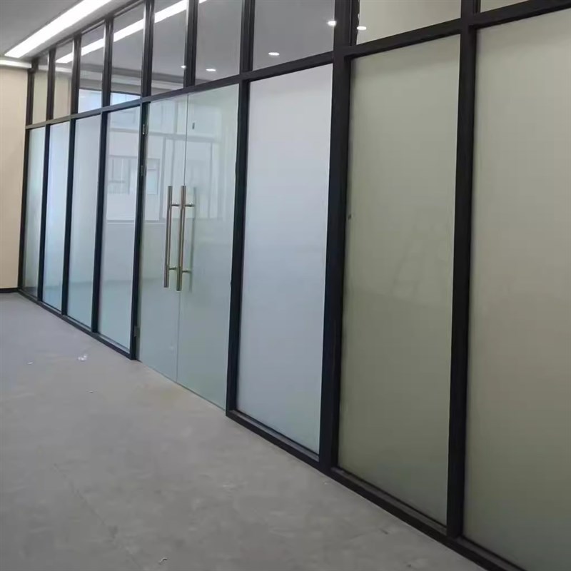 金华简易玻璃隔断单玻5毫米磨砂玻璃I隔音防火工厂车间仓库隔断