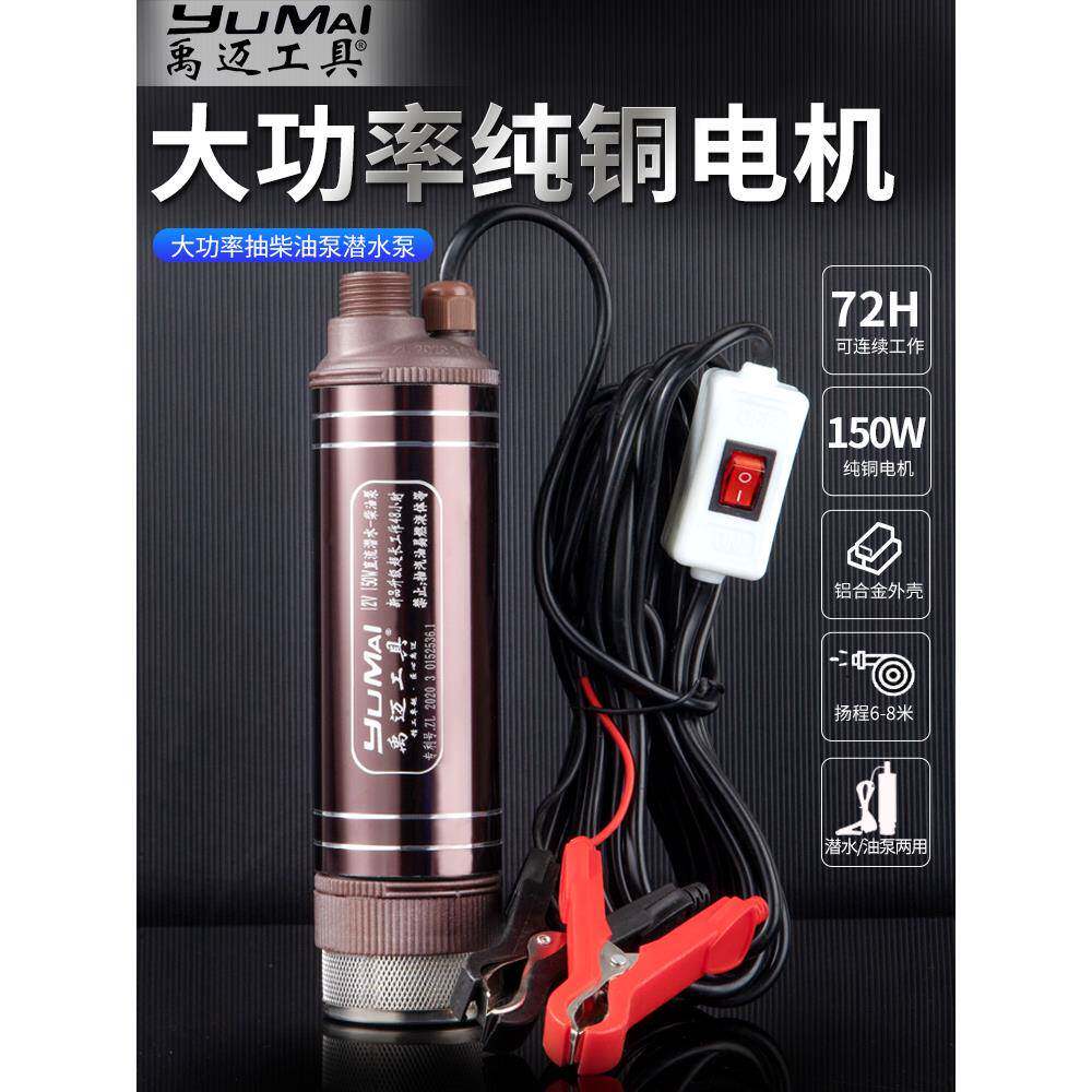 大功率电动抽水器抽水泵小型潜水泵家用12v24V直流220v油水两用泵