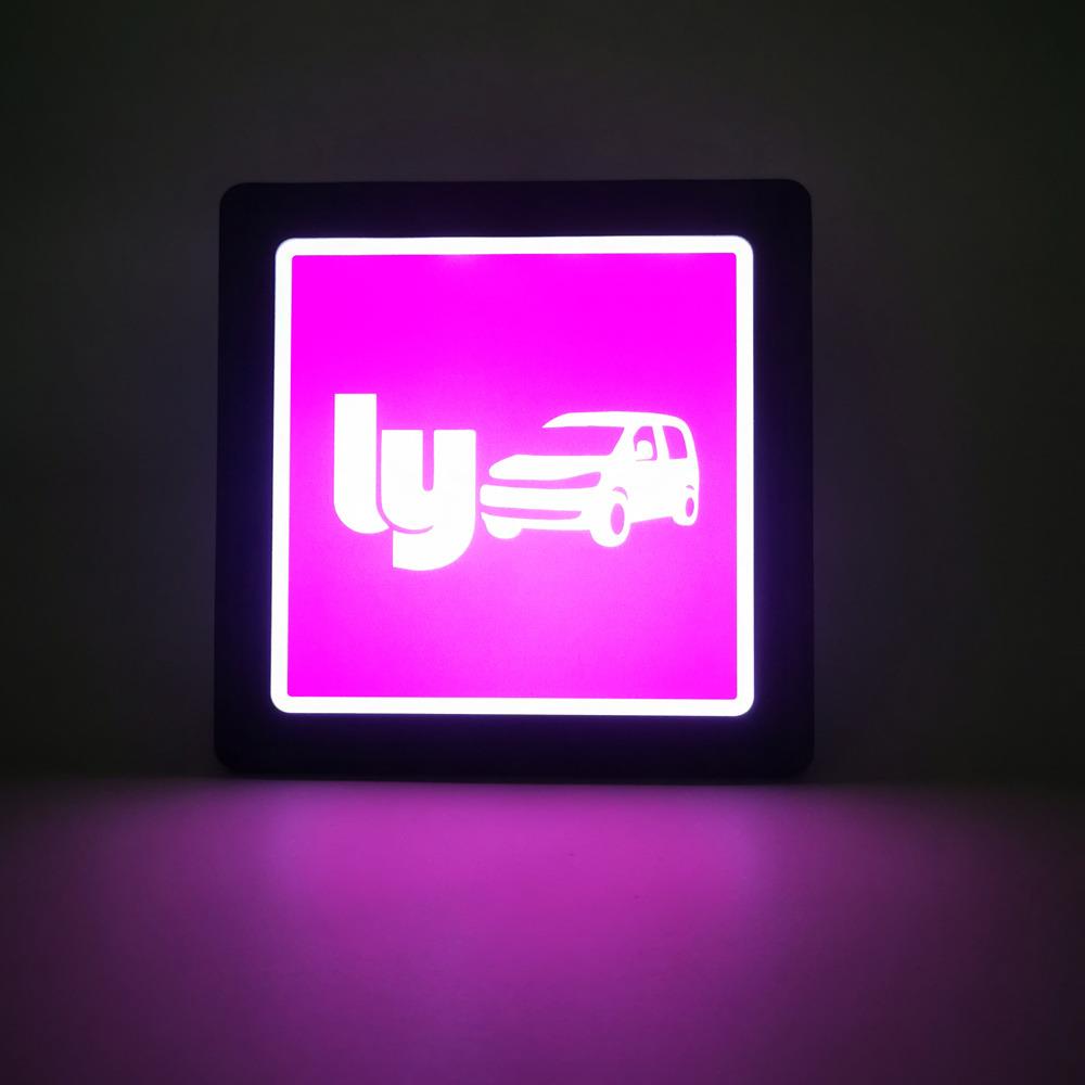 跨境电商LED汽车发光LOGO发光车贴快餐外卖发光提示牌快车打车灯
