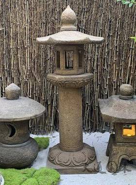 太阳能石灯笼青石仿古做旧石灯宫灯庭院灯草坪灯日式庭院装饰摆件