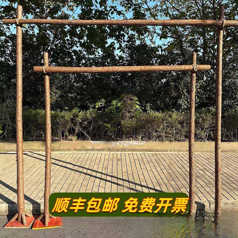 森系婚礼拱门木架子木桩花架爬藤架杉木杆白桦树干原木环创装饰架
