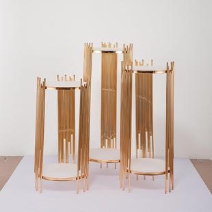 新款跨境婚礼甜品台方形圆形花架婚庆酒店装饰现场点心台布置