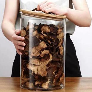 高硼硅方形玻璃密封罐大号竹盖杂粮收纳多种规格陈皮罐储物罐