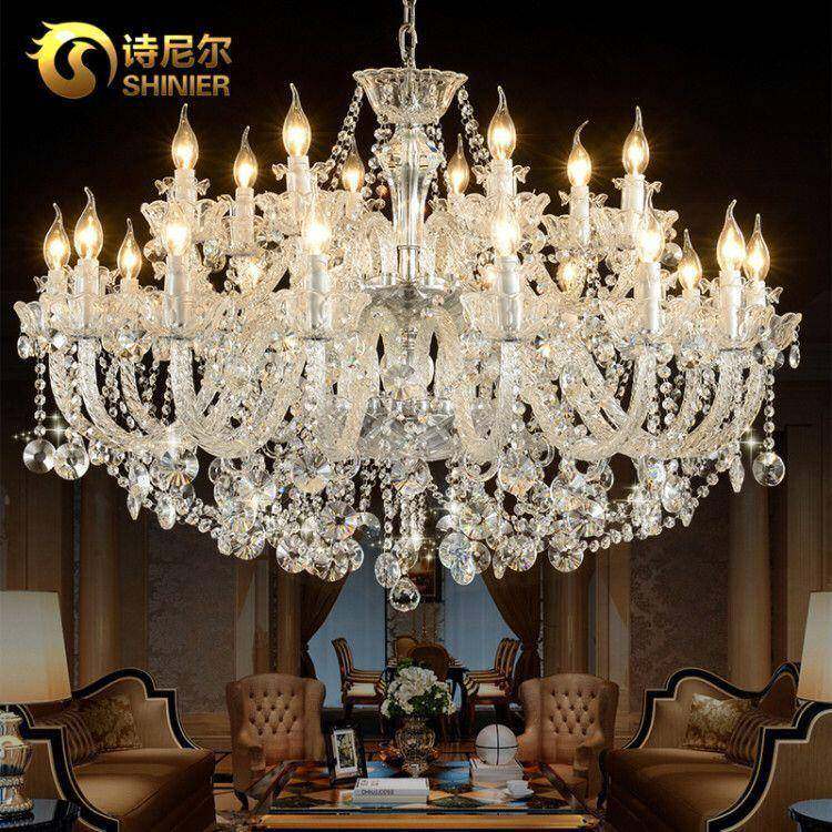 轻奢水晶吊灯欧式客厅灯现代简约卧室餐厅灯大气法式酒店婚庆灯具,家装灯饰光源,智能吊灯,淘宝优惠券,粉丝福利购,淘宝优惠卷