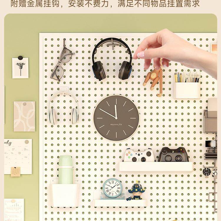洞洞板家用入户玄关墙面收纳置物架货架饰品展示架钢制多功能挂板