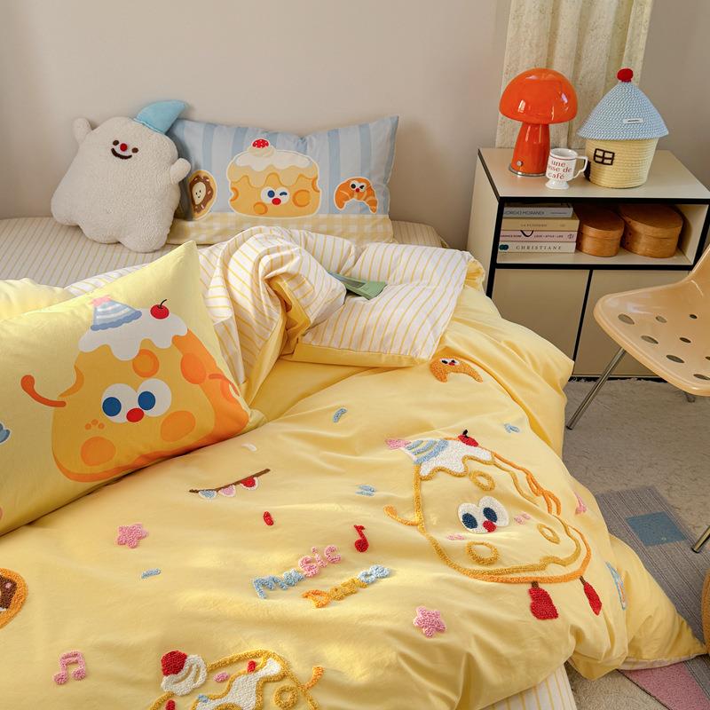 A类母婴级全棉加厚磨毛四件套60支纯棉秋冬款儿童床品被套三件套4