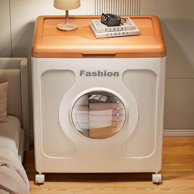 收纳箱床头翻盖衣服家用大容量卧室被子整理箱带轮可折叠收纳柜,收纳整理,收纳箱,淘宝优惠券,粉丝福利购,淘宝优惠卷