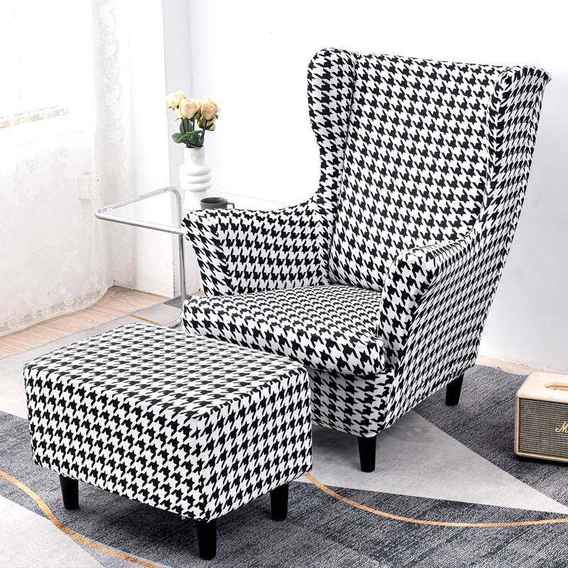 S588千鸟格单人沙发套罩全包通用2025懒人休闲躺摇座椅子老虎美式