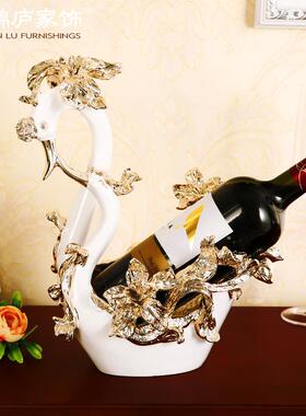 欧式天鹅红酒架装饰品玄关酒柜摆件工艺品送礼客厅软装饰品摆设