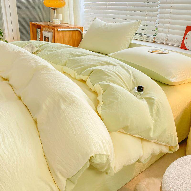 DTA类母婴100云朵水洗棉床上四件套加厚床单被套宿舍三件套床上用