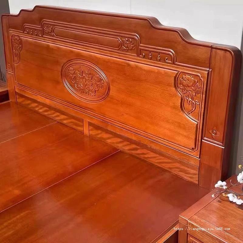 实木床全实木榫卯结构中式古典花梨木双人床高端家用卧室雕花木床