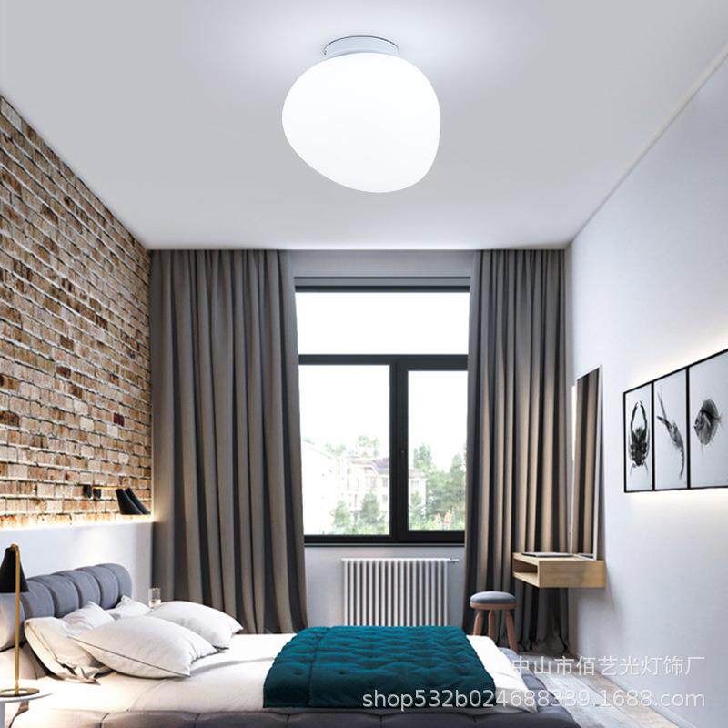 意大利 创意客厅餐厅书房过道卧室吸顶灯玻璃酒店床头鹅卵石壁灯