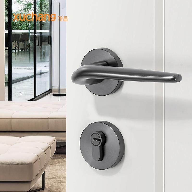 门锁室内卧室房门锁现代家用锁具磁吸静音门把手分体黑灰色木门锁,电子元器件市场,其它元器件,淘宝优惠券,粉丝福利购,淘宝优惠卷