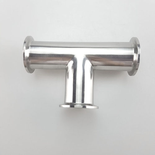 304 316L不锈钢卫生级镜面快装三通 内外精抛快接卡箍式T型三通管