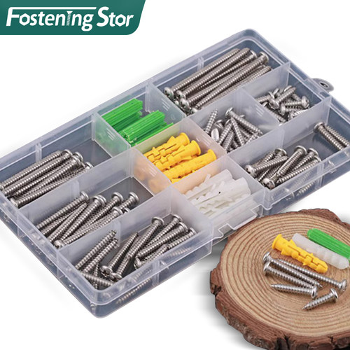 家用装修维修DIY不锈钢十字圆平沉头加硬自攻螺丝钉M3.5M4套装