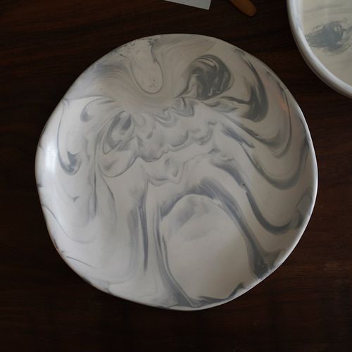 出口北欧大理石纹陶瓷8寸点心盘 餐盘6寸深碗水果碗沙拉碗面碗