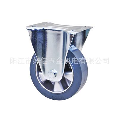 源头工厂产品 150X50mm 好佳牌欧款静音铝芯灰色弹力橡胶定向脚轮