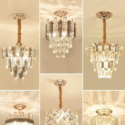 轻奢小吊灯简约现代水晶灯阳台玄关入户楼梯灯具衣帽间走廊过道灯