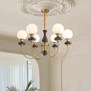 魔豆衣帽间灯 复古餐厅主灯新中式 法式 客厅吊灯中古实木卧室灯美式