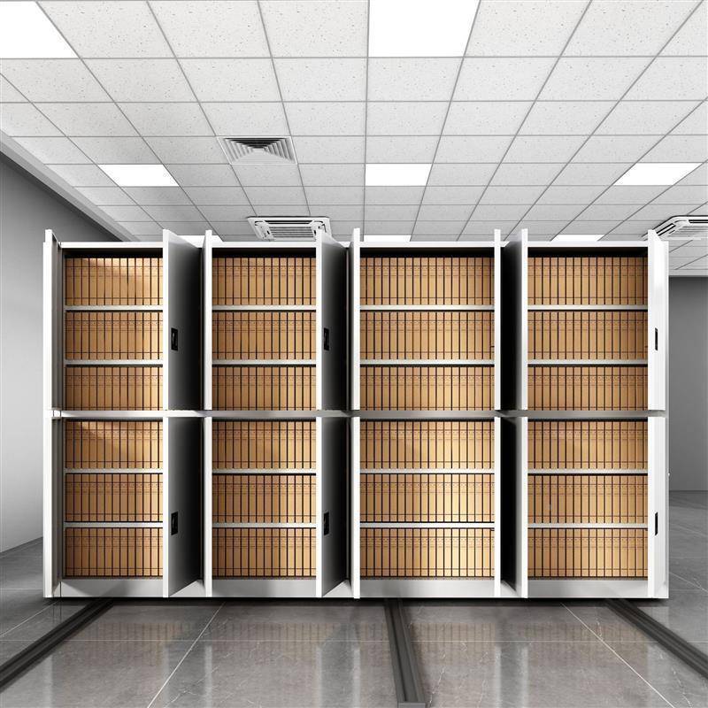 智密集柜室档电动案密集架手密集架摇式轨道钢制凭证架移能动文件