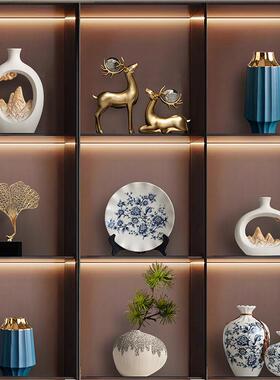新中式客厅摆件大气酒柜家居装饰品创意书房办公室桌面摆设无