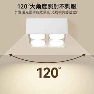 四头斗胆筒灯明装防眩全光谱护眼客餐厅卧室照明无主灯具
