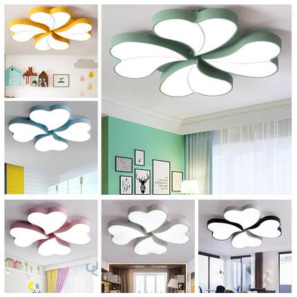 LED吸顶灯简约现代四叶草卧室灯温馨婚房灯花朵儿童房间灯具