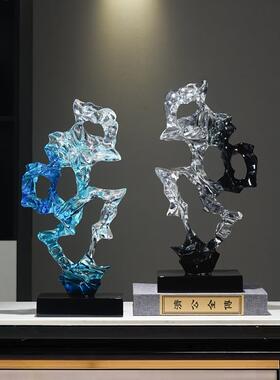 中式现代客厅酒柜步步高升摆件入户玄关办公室太湖石艺术装饰品