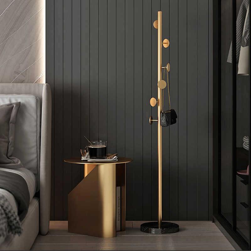 轻奢衣帽架落地单杆式挂衣架卧室家用小型收纳挂衣架大理石挂包架