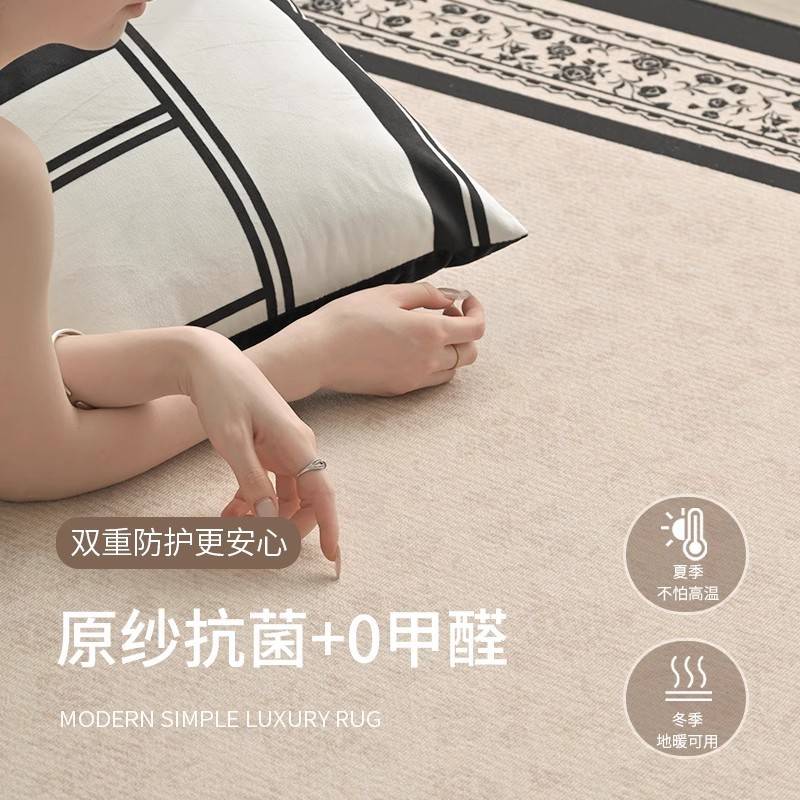 地毯客厅法式复古防水防污地毯大面积免洗可擦轻奢感沙发卧室地垫