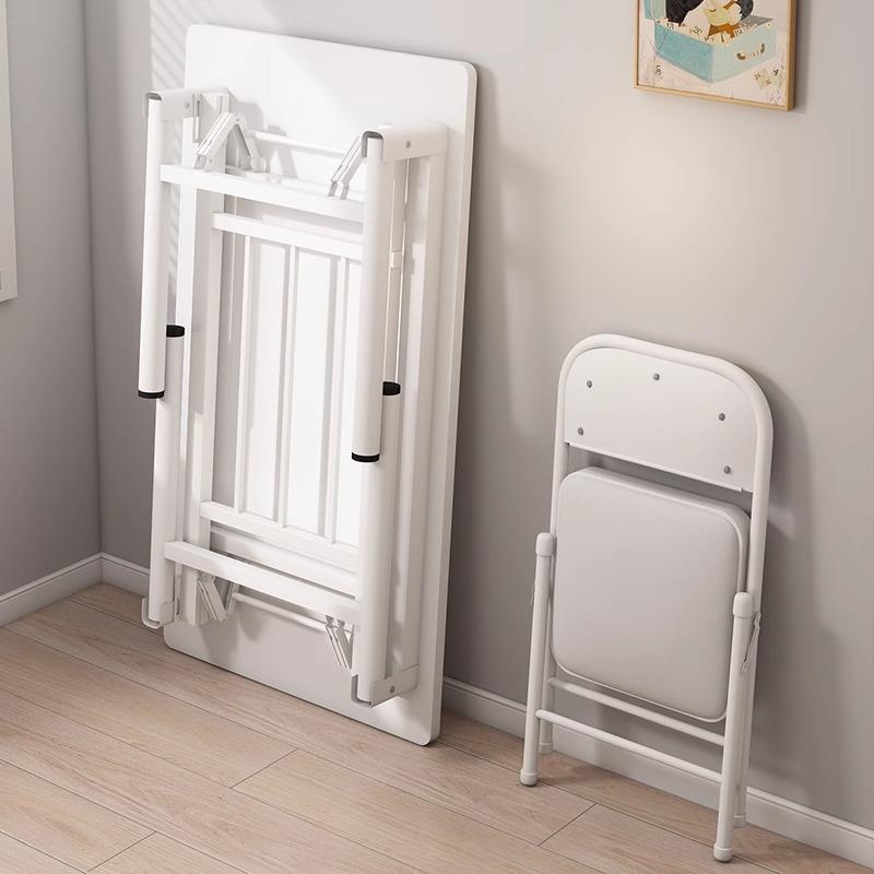 折叠桌小户型出租房简易吃饭桌便携长条小桌子长方形简约家用餐桌