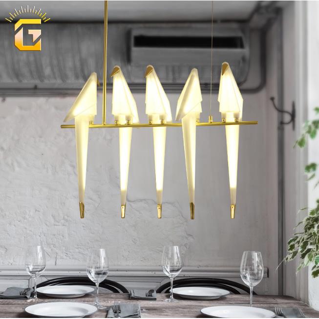 后现代创意小鸟吊灯卧室阳台餐厅茶室网咖简约设计北欧千纸鹤吊灯