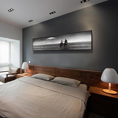 浪漫时光 温馨卧室风景摄影床头壁画海景沙滩人物挂画黑白装饰画