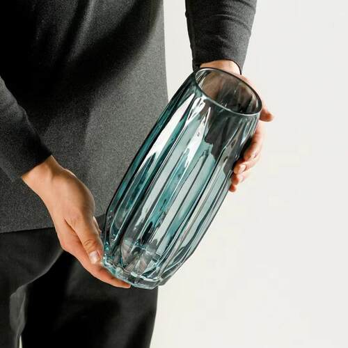 北欧折纸透明玻璃花瓶几何瓶水养干花鲜花瓶客厅餐厅桌面家装摆件