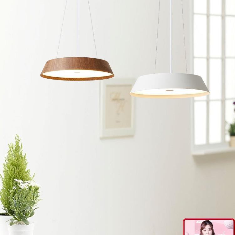 北欧日式餐厅吊灯现代简约书房灯具创意胡桃木色吊灯主卧室灯