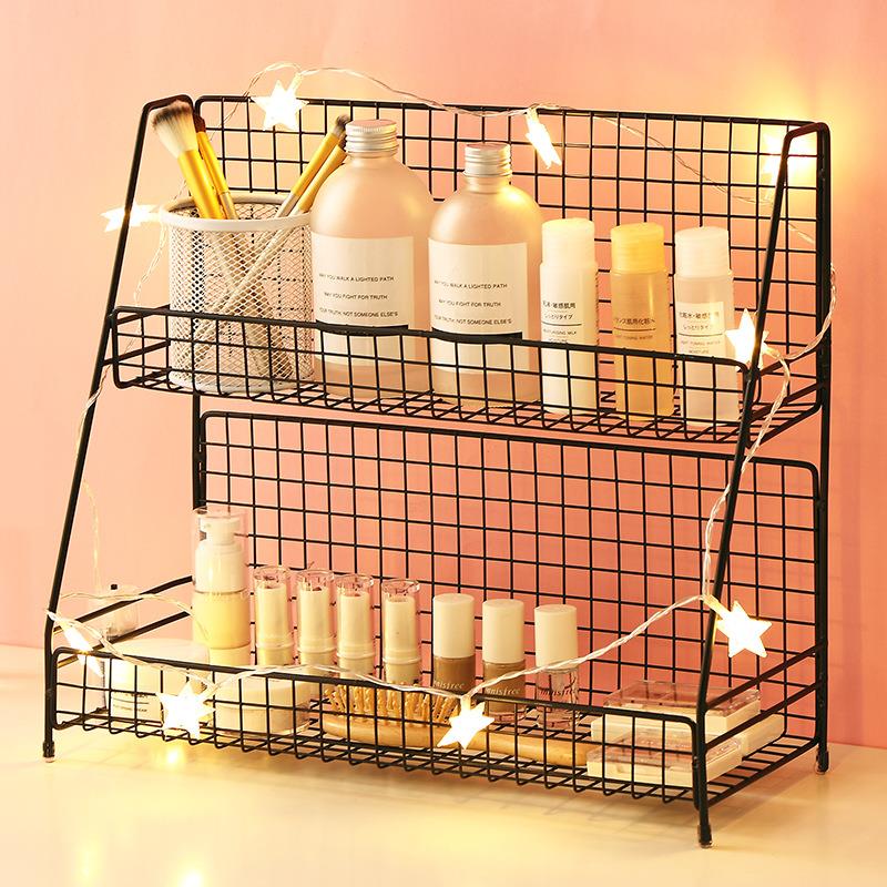 卧室厨房化妆品收纳置物架少女宿舍寝室墙上书桌浴室储物台面整理