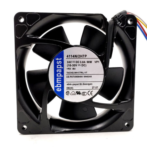 原装德国 4114N/2H7P 90W 24V 3.8A 12038 12CM 高端轴流散热风扇