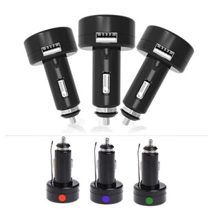 QC3.0快充车载充电器 3.1A一拖二汽车手机充电器双usb车充电压表V