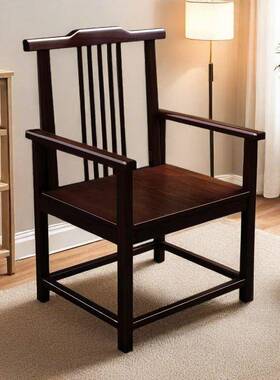 实木琴梳椅新中用会椅客仿古太师椅圈家椅茶椅式主人官帽LQL椅圈