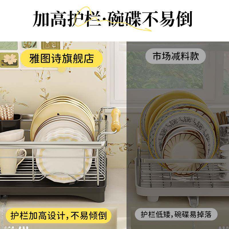 持沥水碗盘架不锈钢厨水房置物架放碗碟台面起沥篮支ltao79T7一件