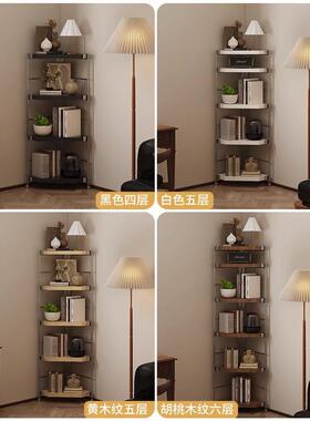 转物角三置架客厅拐角收纳架角多层书架钢木展UGC室示架卧厨房墙