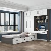 榻榻米床室尾衣柜靠墙床一书体小户儿299童桌卧实木组榻合榻米收