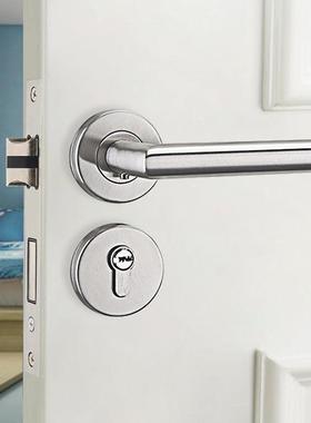 基亚SJY018US34钢不锈分体锁工0程静音门锁卧室生卫间门锁酒店房