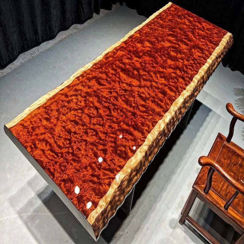 巴花班实木大板桌茶餐桌茶桌原新中式办公桌011大台黑檀桌实木书