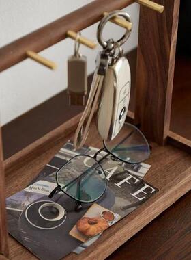 件钥匙收钥纳桌面门玄关摆进创意实木盒简约入户门置QMU物架挂钩