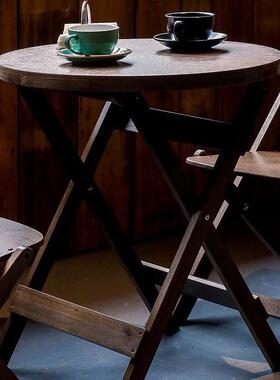 茶几几复靠古折叠椅桌椅阳台休闲桌椅茶庭院餐厅椅JWU子背茶几家用