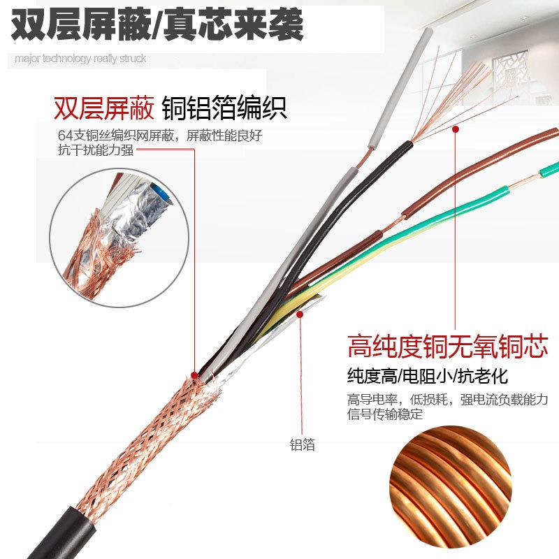 人民线缆rvvp4x0.RVVP4*0.2工程线四芯屏蔽信线号线软护套电线