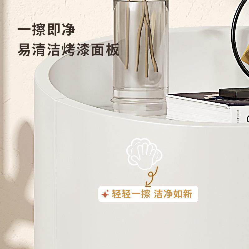QH3281边意式极收简形床头柜圆柜5#床现代简圆约卧室纳柜小型床柜
