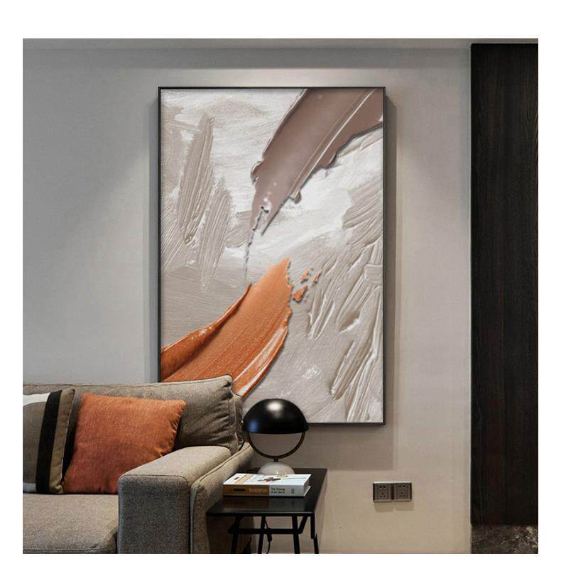 现代轻奢抽玄关装饰画象艺画术约客厅简沙004发大幅落地画走廊挂