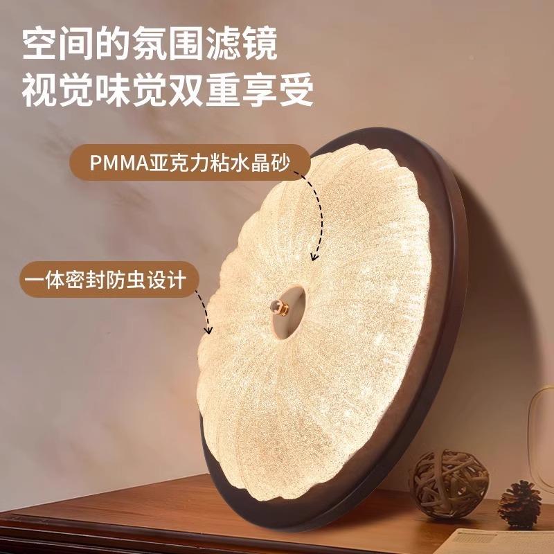 美式815复古吸顶灯砂2025新款贝书房灯具黑桃木壳水晶中古风卧室